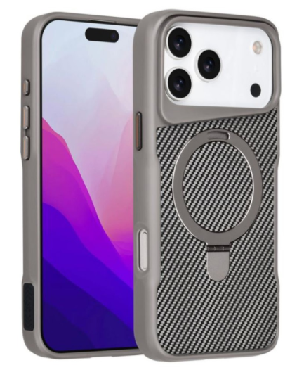  	Elite Luxe CarbonShield MagSafe Case - iPhone 17 Pro - Silver 